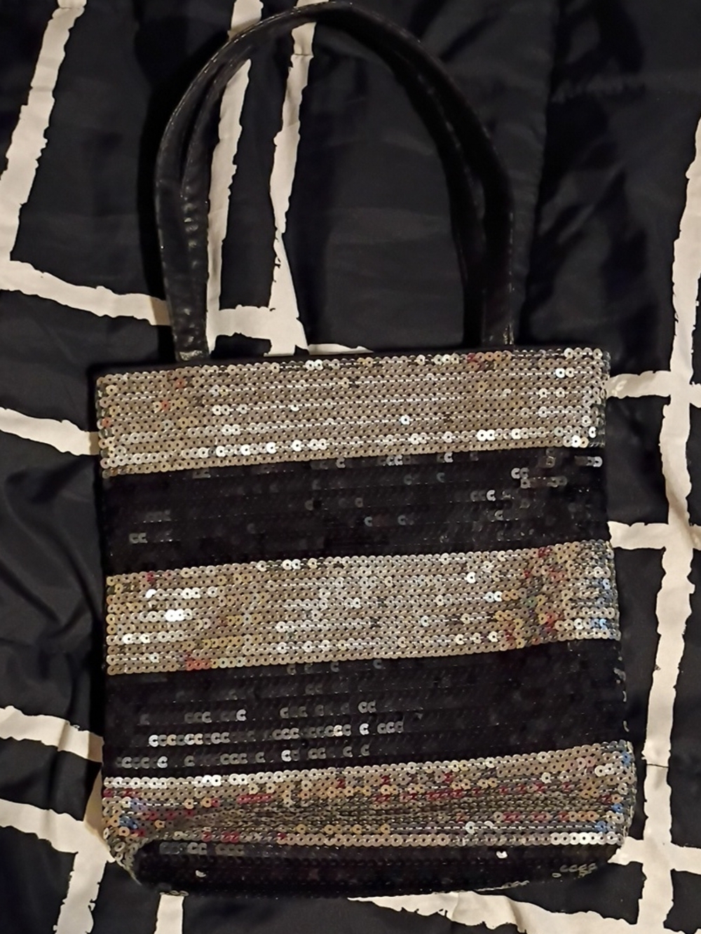 Limited Too Black and Silver Sequin Tote Bag
